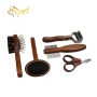 multifunctional 5 packs dog hair removal wooden massage comb grooming scissor
