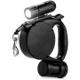 Custom LOGO Retractable Dog Leash with LED Flashlight for Small Medium Big Breed Dogs