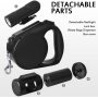 Custom LOGO Retractable Dog Leash with LED Flashlight for Small Medium Big Breed Dogs