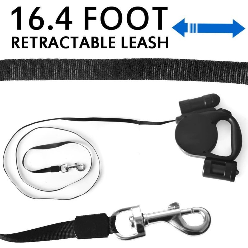 Custom LOGO Retractable Dog Leash with LED Flashlight for Small Medium Big Breed Dogs