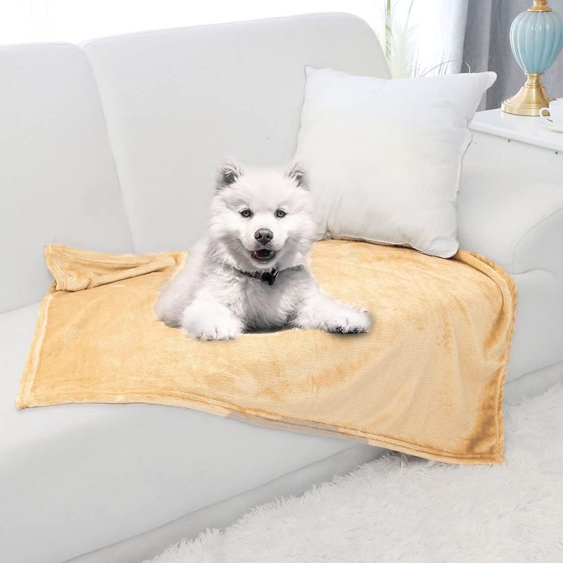 Pet Dog Blanket, Flannel Fleece Puppy Blanket Solid Plush Warm Rug Blankets and Throws for Small-Medium Dogs Cats Doggy Sleeping