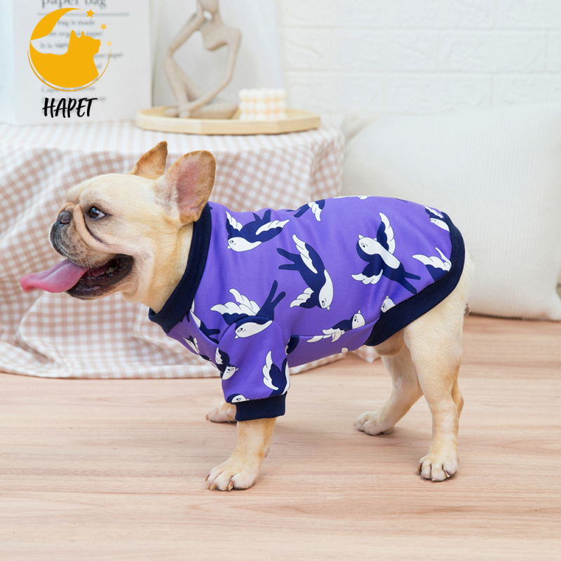Dog Shirts Pet Printed Clothes Breathable Soft Dog Outfit Sweatshirt Clothing