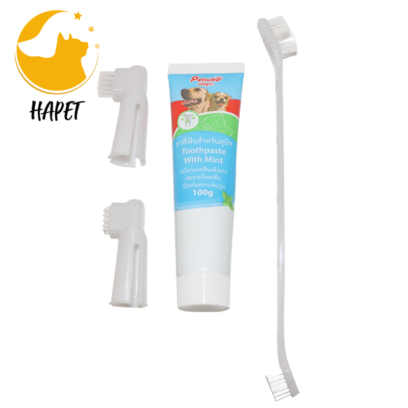 Breath Dental Kit for Pets Pet Toothbrush and Pet Toothpaste Toothbrushing Kit