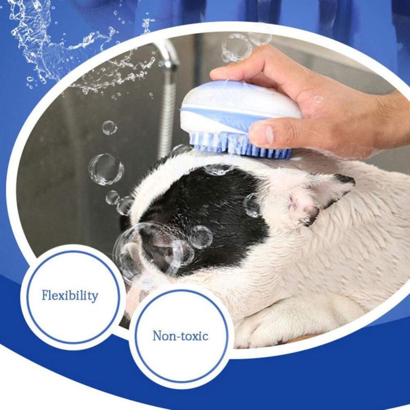 Pet Dog Bath Brush Comb SPA Massage Brush Soft Dogs Cats Shower Hair Grooming Dog Cleaning Tool Pet Cleaning Grooming