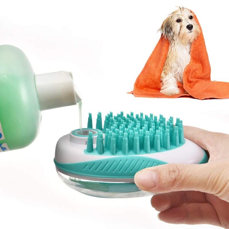 Pet Dog Bath Brush Comb SPA Massage Brush Soft Dogs Cats Shower Hair Grooming Dog Cleaning Tool Pet Cleaning Grooming