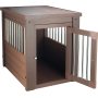 Pet ecoFLEX Pet Crate/End Table, X-Large, Russet Spindles made of stainless steel tubing and a stainless steel latch