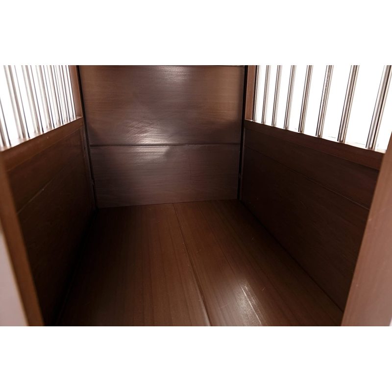 Pet ecoFLEX Pet Crate/End Table, X-Large, Russet Spindles made of stainless steel tubing and a stainless steel latch