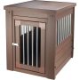 Pet ecoFLEX Pet Crate/End Table, X-Large, Russet Spindles made of stainless steel tubing and a stainless steel latch