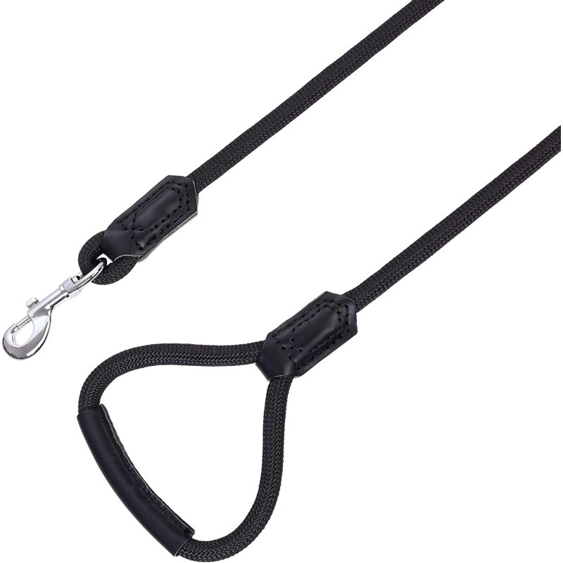 Strong Rope Premium Leather Dog Leash stainless Steel Strong Clasp