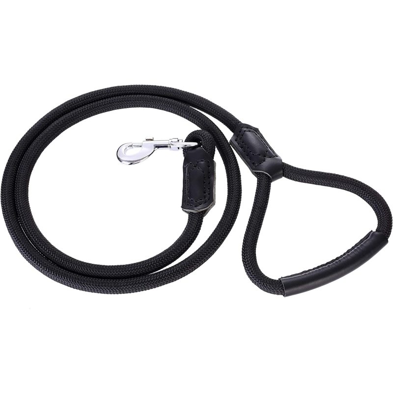 Strong Rope Premium Leather Dog Leash stainless Steel Strong Clasp