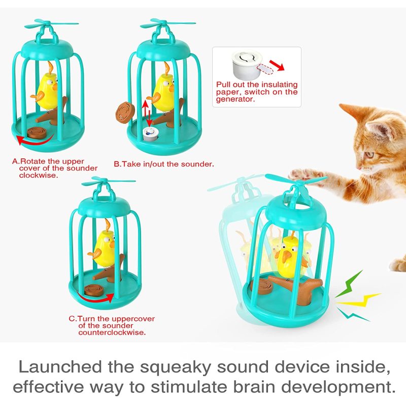 Interactive for Indoor Kitten Bird Cage Cat Toys Pet Supplies Cats Chase Toy Birthday Gift