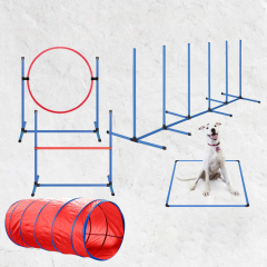 Dog training equipment single bar set Pet training facility Obstacle pet exercise Agility fitness tunnel