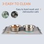 Deep Stainless Steel Anti-Slip Dog Bowls, Set of 2, Each Holds Up to 3 Cups