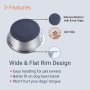 Deep Stainless Steel Anti-Slip Dog Bowls, Set of 2, Each Holds Up to 3 Cups