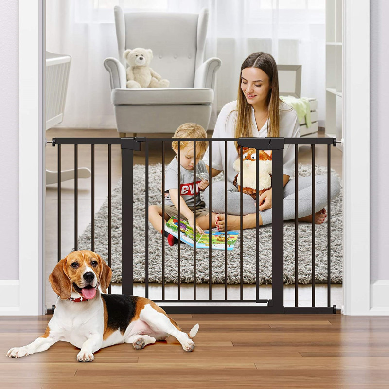 Extra Wide Easy Walk Thru Dog Gate for The House Baby Gate Auto Close Safety Pet Gates for Stairs Doorways