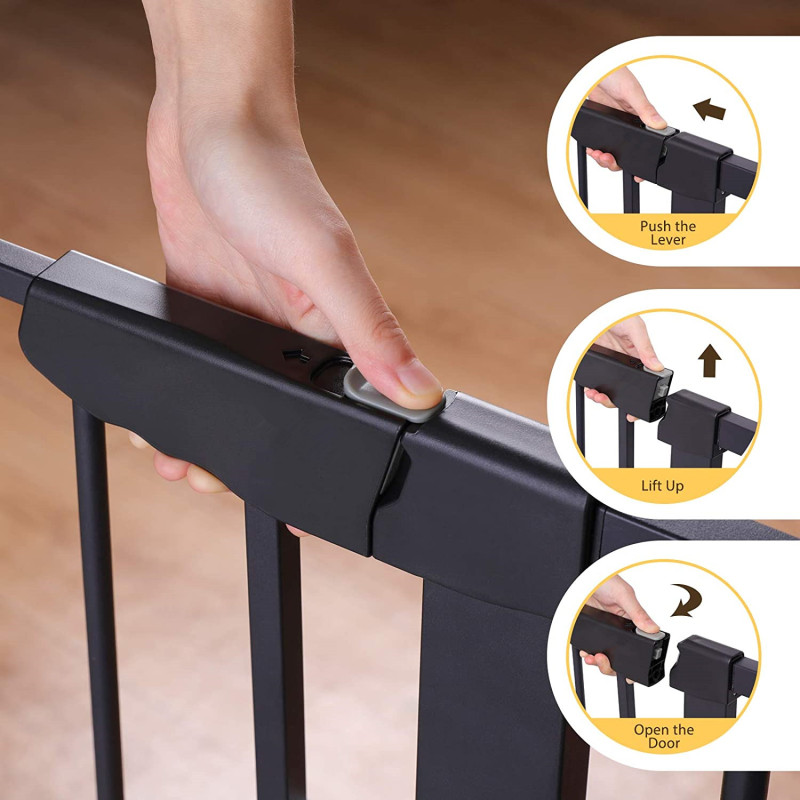 Extra Wide Easy Walk Thru Dog Gate for The House Baby Gate Auto Close Safety Pet Gates for Stairs Doorways