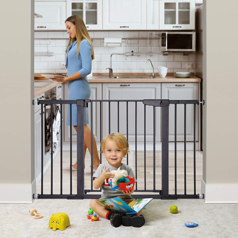 Extra Wide Easy Walk Thru Dog Gate for The House Baby Gate Auto Close Safety Pet Gates for Stairs Doorways