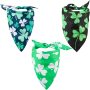 Patrick's Day Dog Bandanas | 3-Pack | Lucky Shamrock Clover Bandanna