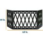 Wood Pet Gate - Decorative Black Tri Fold Dog Fence for Doorways, Stairs - Indoor Outdoor Pet Barrier