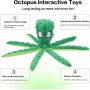 Dog Squeaky Toys Octopus - No Stuffing Crinkle Plush Dog Toys for Puppy Teething, Durable Interactive Dog Chew Toys for Small, M