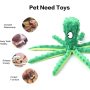 Dog Squeaky Toys Octopus - No Stuffing Crinkle Plush Dog Toys for Puppy Teething, Durable Interactive Dog Chew Toys for Small, M