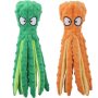 Dog Squeaky Toys Octopus - No Stuffing Crinkle Plush Dog Toys for Puppy Teething, Durable Interactive Dog Chew Toys for Small, M