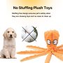 Dog Squeaky Toys Octopus - No Stuffing Crinkle Plush Dog Toys for Puppy Teething, Durable Interactive Dog Chew Toys for Small, M