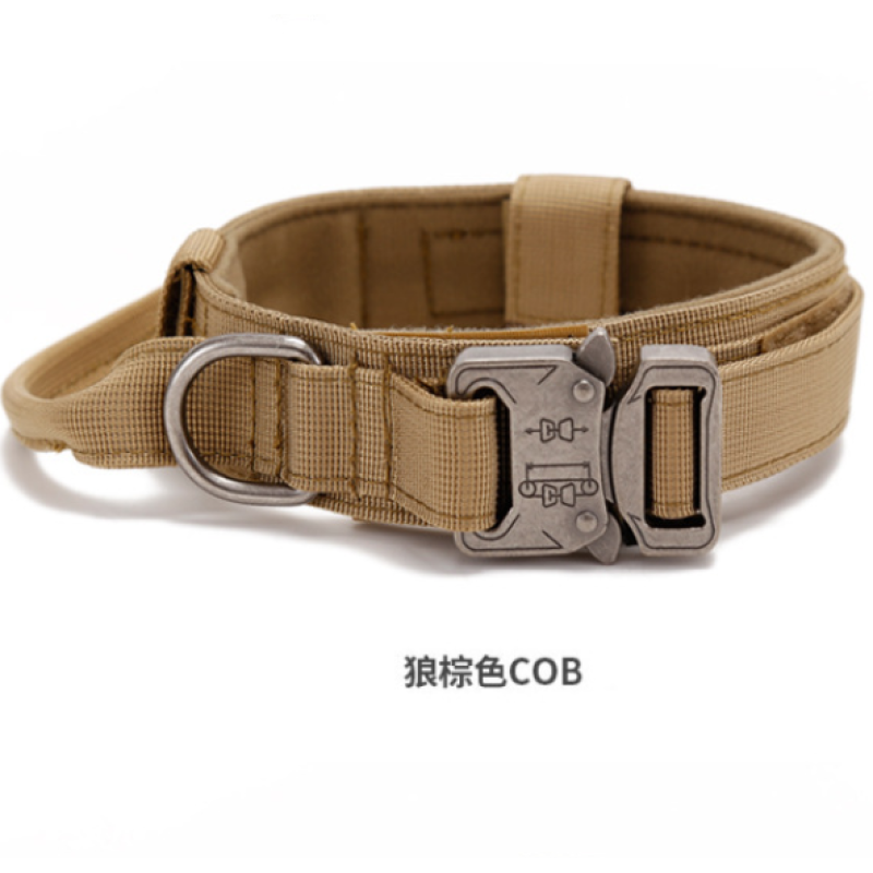 Nylon Tactical Dog Collar for Military Training with Control Handle Adjustable Pet Dog Collar