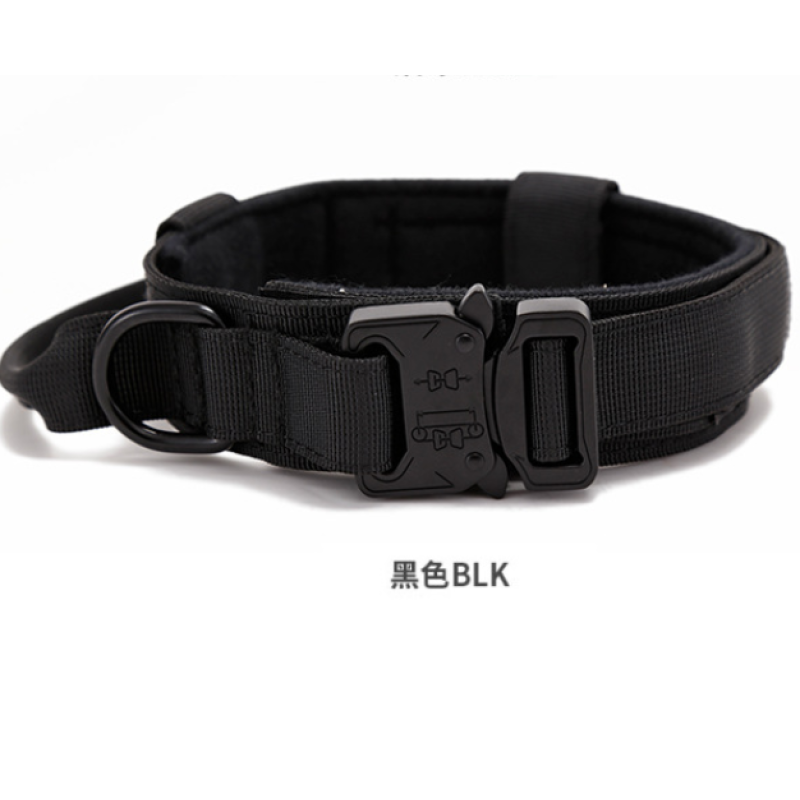 Nylon Tactical Dog Collar for Military Training with Control Handle Adjustable Pet Dog Collar