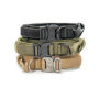 Nylon Tactical Dog Collar for Military Training with Control Handle Adjustable Pet Dog Collar