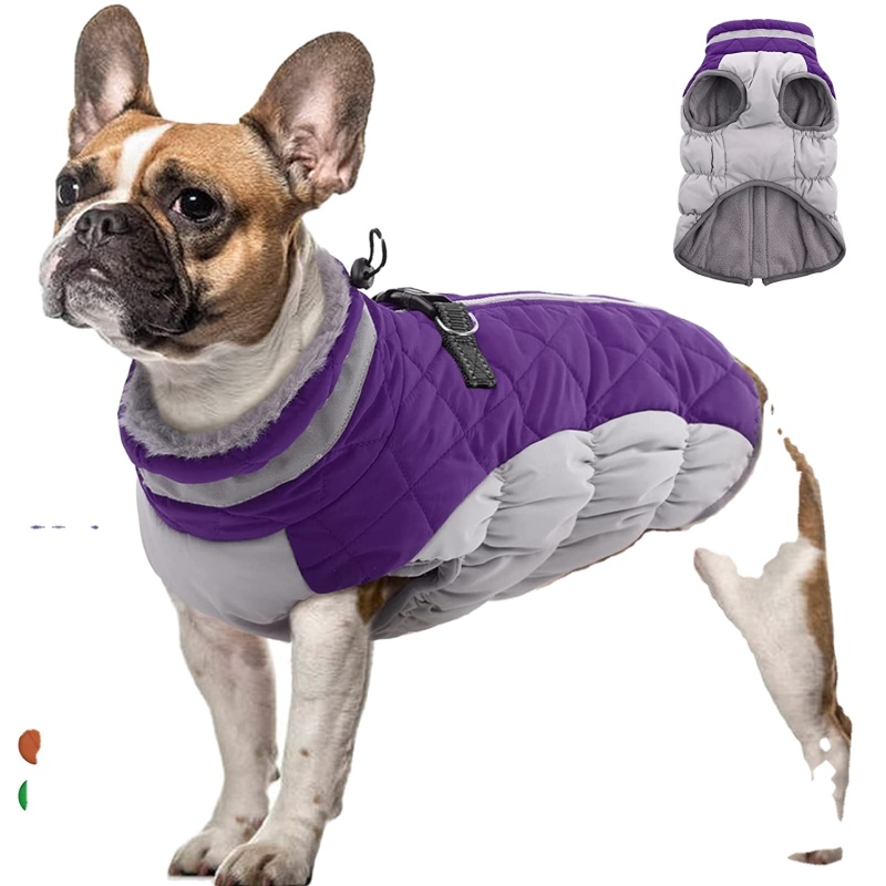 Dog Winter Jacket Cozy Reflective Waterproof Dog Coat Windproof Warm Pet Garment, Comfortable Cold Weather Fleece Apparel Outfit