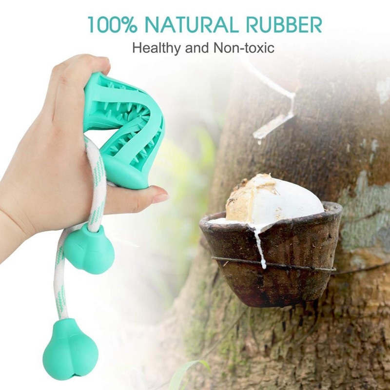 Dog Chewing Toys, Rubber Dog Toys Puppy Teething Toy, Pet Toy Ball with Cotton Rope & Rubber for Puppies and Small Dogs Cleaning