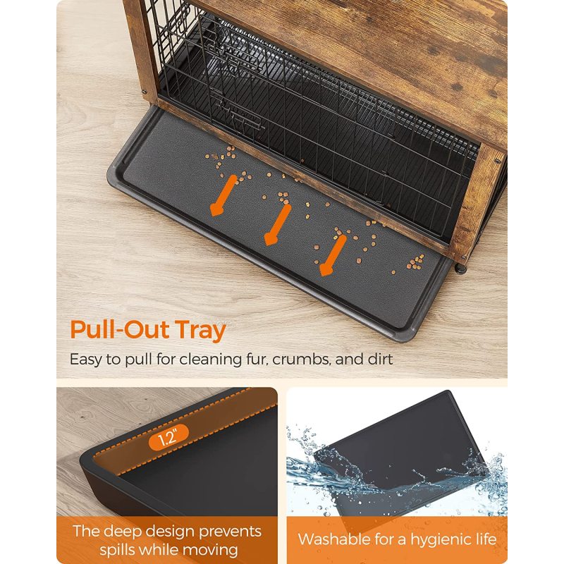 Dog Crate Furniture Side End Table Modern Kennel for Dogs Indoor
