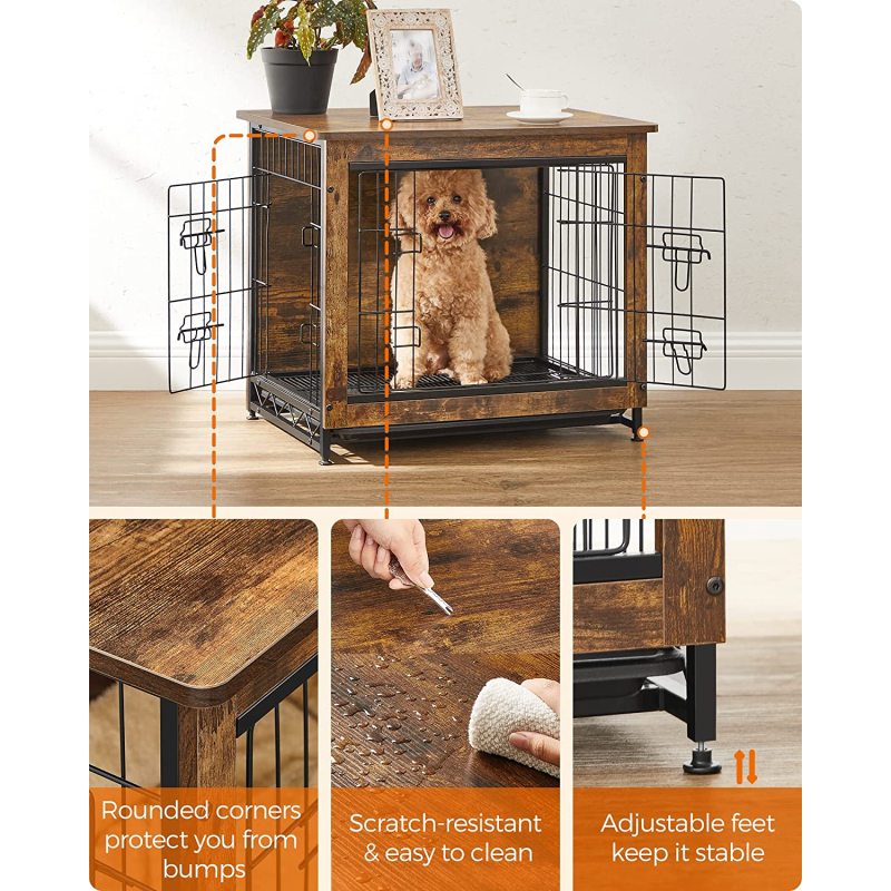 Dog Crate Furniture Side End Table Modern Kennel for Dogs Indoor