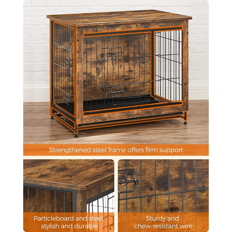 Dog Crate Furniture Side End Table Modern Kennel for Dogs Indoor