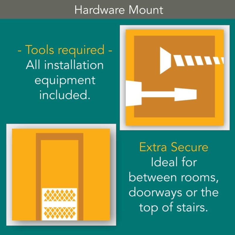 Heavy Duty Metal Construction Walk Pet Gate Hardware Mount For Stairs