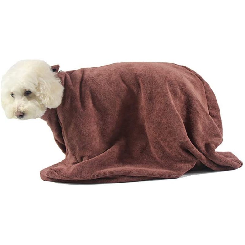 Towelling Dog Bag with Microfiber,Fast Drying Blanket for Shower,Quickly Removes Water Mud and Dirt-Extra Absorbent Towel