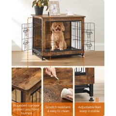 Furniture Corner Crate   Dog Kennel with Wood and Mesh pet house