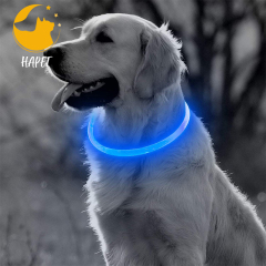 Adjustable Light up Dog Collars Rechargeable LED Dog Collar The Dark Lighted Pet Collars