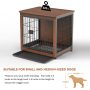 Wooden Dog Crate, Single Door Metal Wire Kennel Include Plastic Tray, Slide Bolt Latches, and Carry Handle
