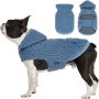 Dog Hoodie Sherpa Reversible Vest for Dogs Waterproof Windproof Cozy Warm Winter Clothes Cold Weather Coats Sweatshirt with Pock