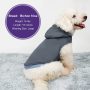 Dog Hoodie Sherpa Reversible Vest for Dogs Waterproof Windproof Cozy Warm Winter Clothes Cold Weather Coats Sweatshirt with Pock
