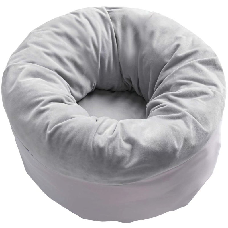 Round Donut Cat and Dog Cushion Bed Super Soft Durable Fabric Pet Beds