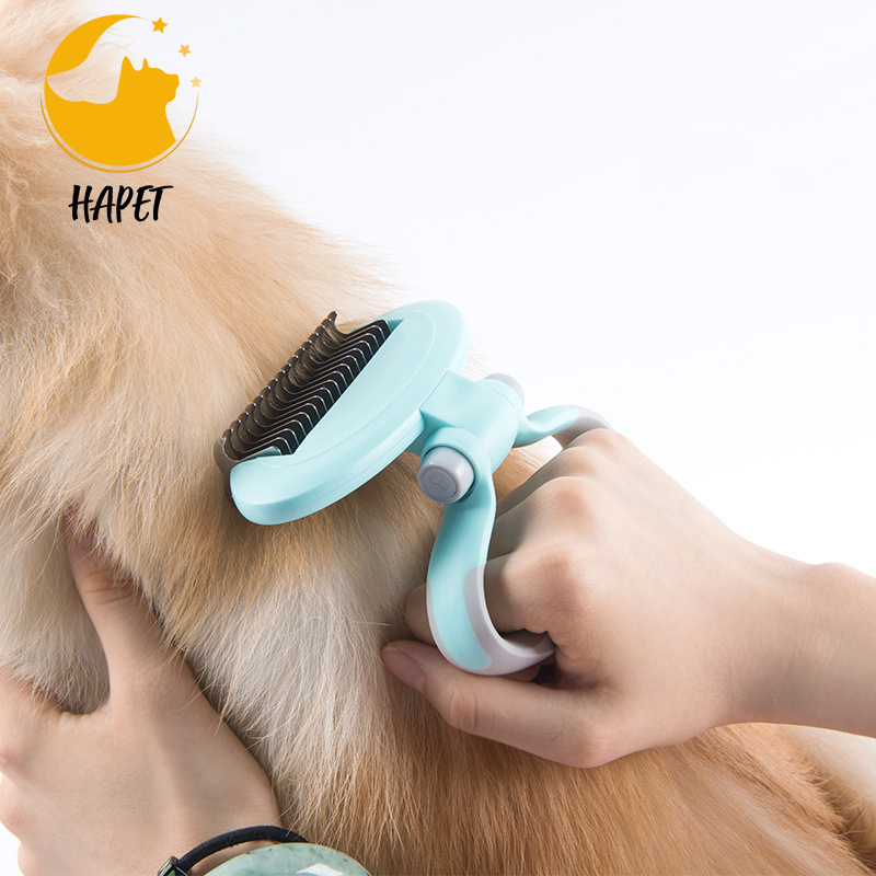 Dog Brush with Adjustable Ring Handle Dog Hair Brush Soothing Massage Comb