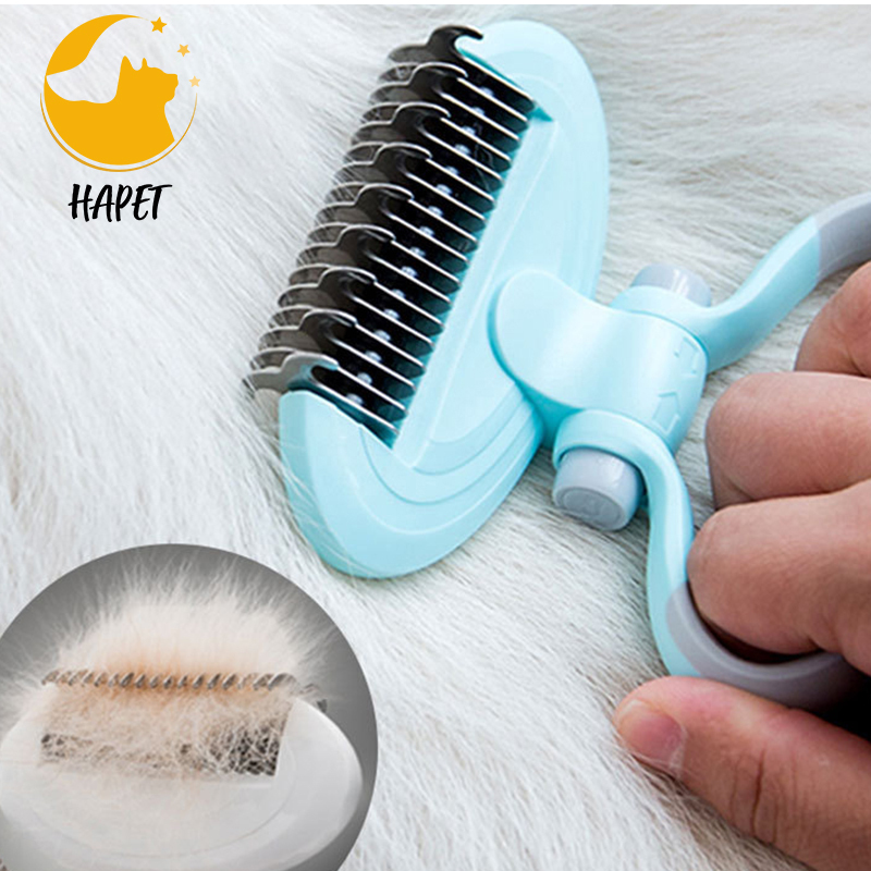 Dog Brush with Adjustable Ring Handle Dog Hair Brush Soothing Massage Comb