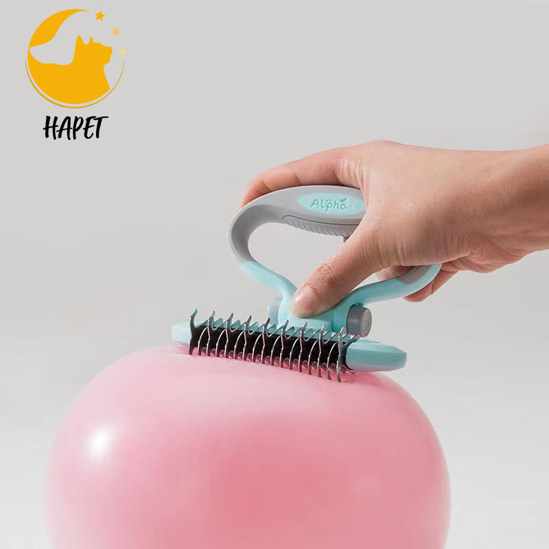 Dog Brush with Adjustable Ring Handle Dog Hair Brush Soothing Massage Comb