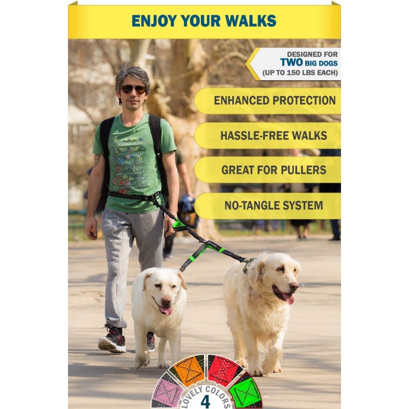 Leash Large Dogs Hands Free No Pull Dog Leashes for Running Hiking Training