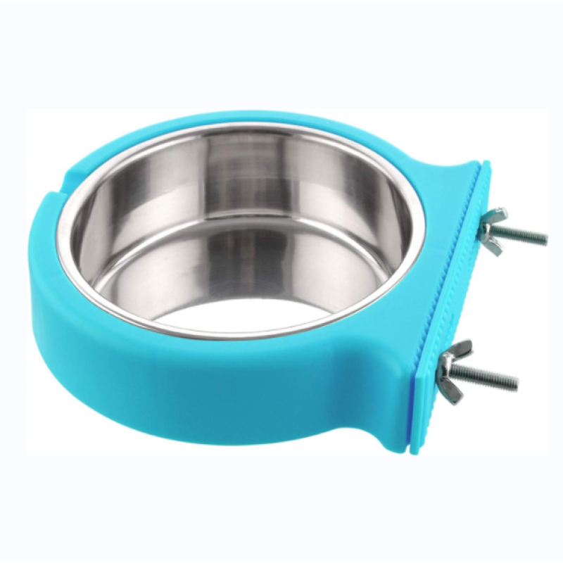 Removable Stainless Steel Feeder Bowls Cage for Cat Puppy