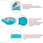 Removable Stainless Steel Feeder Bowls Cage for Cat Puppy
