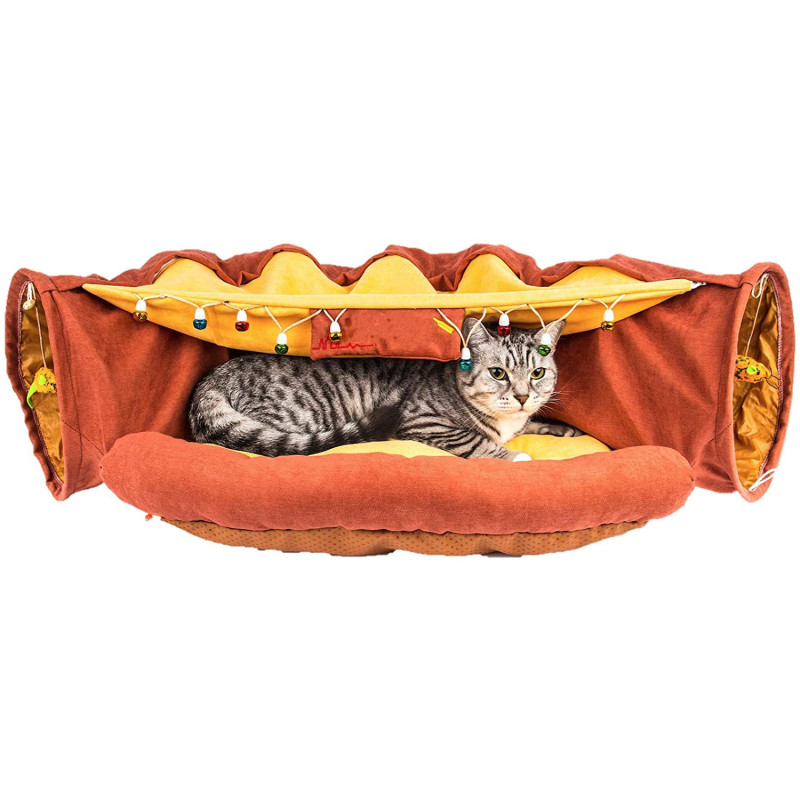 Cushion and Hammock Cat Cave Tunnel Bed For Pet